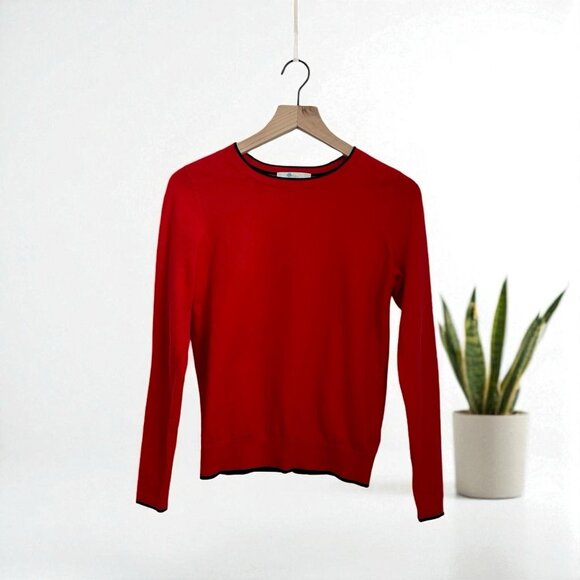 Boden Sweaters - Boden Women's Red Cotton Crew Neck Pullover Sweater Size XS